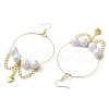 Stainless Steel Acrylic Imitation Pearl Dangle Earrings EJEW-JE05810-3