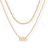 304 Stainless Steel Figure Pendant Double Layer Necklaces for Women FS-WGF1C2D-06-1