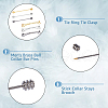 FIBLOOM 6Pcs 6 Styles Brass Collar Pins Tie Clips AJEW-FI0001-02-4