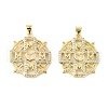 Brass Micro Pave Cubic Zirconia Pendants KK-M324-02L-G-1