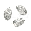 Tarnish Resistant 304 Stainless Steel Leaf Pendants STAS-S040-07P-2