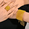 Alloy Chain Tassel Bangles & Cuff Ring Sets FS-WG89C4D-01-2