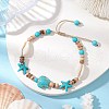 Synthetic Turquoise and Shell Bracelets BJEW-JB11510-01-2