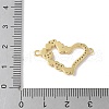 Brass Micro Pave Cubic Zirconia Heart Connector Charms KK-A252-28G-05-3