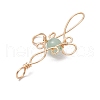 Natural Lapis Lazuli/Green Aventurine/Amethyst/Tiger Eye/Carnelian Round Copper Wire Wrapped Pendants PALLOY-JF03049-5