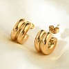 304 Stainless Steel Stud Earrings EJEW-U051-02G-3