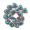 Handmade Lampwork Enamel Beads Heart with Blueberry LAMP-V001-06F-2
