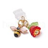 Alloy Stainless Steel Acrylic Bees Charms PVC Mobile Dustproof Plugs PALLOY-JF03633-4