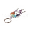 Natural & Synthetic Gemstone Chips Tree of Life with Alloy Wings Pendant Keychain KEYC-JKC00466-3