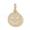Brass Micro Pave Cubic Zirconia Pendants ZIRC-NH0001-01G-04-1