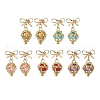 Brass Diamond Dangle Stud Earrings EJEW-MZ00465-2