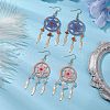 304 Stainless Steel with Glass with Natural Agate   with Aventurine Dangle Stud Earring EJEW-MZ00185-2