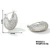 Moon-shaped Brass Rhinestone Hoop Earrings for autumn and winter JO3025-1-1