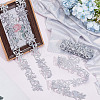 Ethnic Style Iron on/Sew on Polyester Metallic Embroidery Flower Ribbon SRIB-WH0011-204A-5