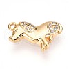 Brass Micro Pave Clear Cubic Zirconia Pendants KK-T075-05G-2