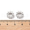 Flat Round Brass Micro Pave Clear Cubic Zirconia European Beads KK-L237-015P-3