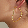 Simple Romantic Stainless Steel Heart Hoop Earrings XB0293-1