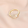 Fashionable Brass Cubic Zirconia Cuff Rings FS-WG4936F-13-1