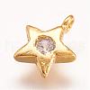 Brass Micro Pave Cubic Zirconia Charms ZIRC-E117-29G-1