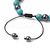 Synthetic Turquoise Braided Bead Bracelets for Women Men BJEW-JB11138-03-4