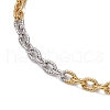 2Pcs 304 Stainless Steel Cable Chain Bracelets for Women BJEW-JB11725-4