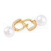 Rack Plating Brass Clear Cubic Zirconia ABS Pearl Earrings EJEW-S219-15G-01-2