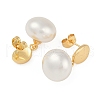 201 Stainless Steel Oval Stud Earrings EJEW-I309-19G-2