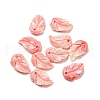 Synthetic Coral Dyed Leaf Charms CORA-Q034-02-01-1