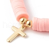 Polymer Clay Heishi Beads Stretch Bracelets Sets for Valentine's Day BJEW-JB06298-03-3