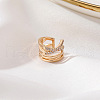 Brass Clear Cubic Zirconia Multilaye Cuff Earrings WG91B67-01-2