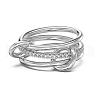 925 Sterling Silver Micro Pave Cubic Zirconia Finger Rings for Women RJEW-F180-05P-2
