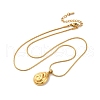 304 Stainless Steel Teardrop Pendant Snake Chain Necklaces NJEW-U026-09G-4