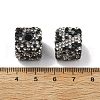 Cube Shape Polymer Clay Rhinestone Beads CLAY-NH0001-08D-3