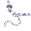 Natural Blue Aventurine(Dyed & Heated) Chip & Resin Evil Eye & Glass Seed Beaded Necklaces NJEW-JN05294-5