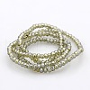 Pearl Luster Plated Faceted Rondelle Glass Beads Strands GLAA-A024A-PL03-2