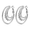 European and American Fashion Multi-layer Circle Bead Stainless Steel Hoop Earrings PW-WGDA1BE-02-1