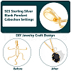 BENECREAT 925 Sterling Silver Hollow Charms Cabochon Settings STER-BC0002-37-4