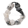 Natural Tourmalinated Quartz Beads Strands G-S386-C15-3