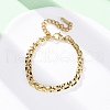 304 Stainless Steel Panther Chain Bracelets for Women BJEW-C076-03G-3