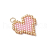 MIYUKI Delica Glas Seed Beaded Heart Pendants PALLOY-MZ00701-01-4