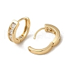 Brass Micro Pave Cubic Zirconia Hoop Earring EJEW-L271-20KCG-06-2