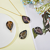 SUPERFINDINGS 4Pcs 4 Colors Natural Crackle Agate Pendants FIND-FH0006-56-3