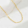 Delicate Brass Textured Bar Link Chain Necklaces for Women OF4314-3