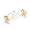 Brass Micro Pave Cubic Zirconia Stud Earring Findings KK-F728-59G-NF-1