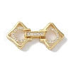 Rack Plating Brass Micro Pave Clear Cubic Zirconia Fold Over Clasps KK-NH0002-03C-G-1