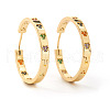 Brass Clear Cubic Zirconia Hoop Earrings NP9089-1-2