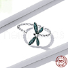 Dragonfly 925 Sterling Silver Enamel Micro Pave Clear Cubic Zirconia Cuff Rings for Women FS-WG14241-01-4