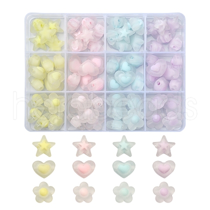92Pcs 12 Style Transparent Acrylic Beads TACR-YW0001-54-1