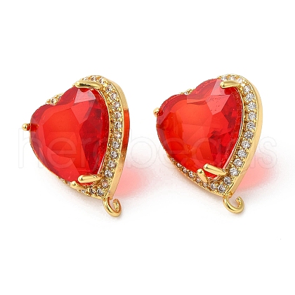 Rack Plating Brass Rhinestone Stud Earring Finding KK-C023-03A-1