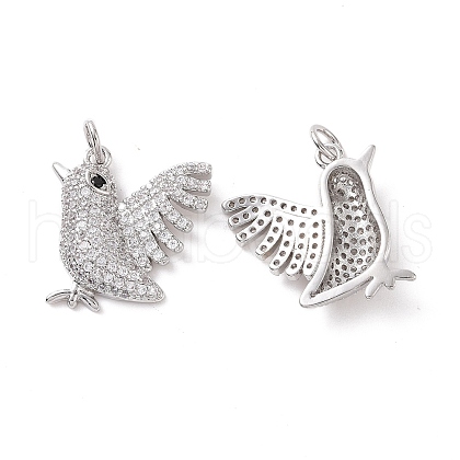 Rack Plating Eco-Friendly Brass Micro Pave Cubic Zirconia Pendants KK-F844-06P-1